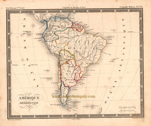 Antique-Hand-Colored-Map-Amerique-Meridionale-South-America--c.-1830-Fremin-Maps-Of-Antiquity