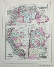 Load image into Gallery viewer, 1865 - Colton&#39;s Peru and Bolivia - Antique Map
