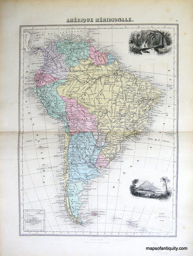 Antique-Hand-Colored-Map-Amerique-Meridionale.-South-America--1884-Migeon-Maps-Of-Antiquity