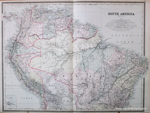 Antique-Hand-Colored-Map-South-America-(Northern-Sheet)-South-America--1887-Bradley-Maps-Of-Antiquity