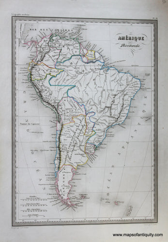 Antique-Hand-Colored-Map-Amerique-Meridionale-Caribbean-&Latin-America-South-America-1846-M.-Malte-Brun-Maps-Of-Antiquity