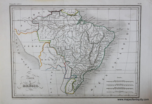 Antique-Hand-Colored-Map-Carte-du-Bresil-Caribbean-&Latin-America-South-America-1846-M.-Malte-Brun-Maps-Of-Antiquity