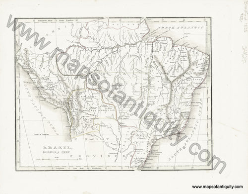 Antique-Hand-Colored-Map-Brazil-Bolivia-&-Peru.-Caribbean-&Latin-America-South-America-1835-T.G.-Bradford-Maps-Of-Antiquity