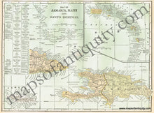 Load image into Gallery viewer, 1900 - South America, verso: Map of Jamaica, Haiti, and Santo Domingo - Antique Map
