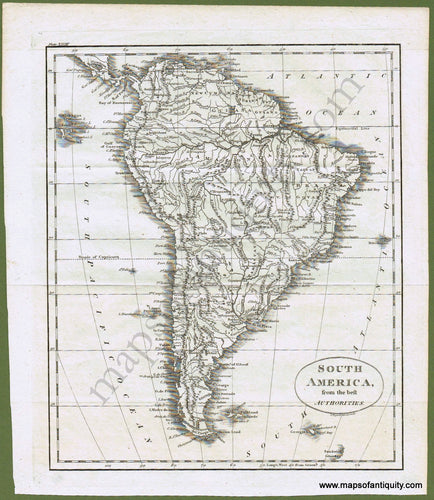 Antique-Black-and-White-Map-South-America-from-the-Best-Authorities-Caribbean-&-Latin-America-South-America-1799-Russell-Maps-Of-Antiquity