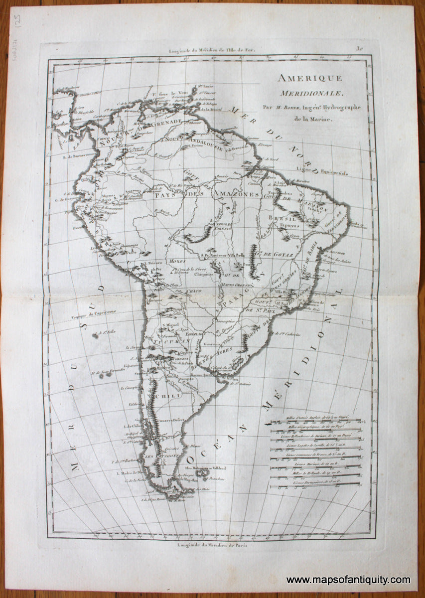 Antique-Map-South-America-Amerique-Meridionale-Bonne-Desmarest-1787
