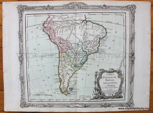 Antique-Hand-Colored-Map-ChiliParaguayBresilAmazoneset-Perou.-1766-Brion-de-la-Tour-1700s-18th-century-Maps-of-Antiquity
