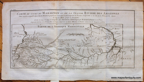 Antique-Uncolored-Map-South-America-Carte-du-Cours-du-Maragnon-ou-de-la-Grande-Riviere-des-Amazones-1772-Bellin--1800s-19th-century-Maps-of-Antiquity