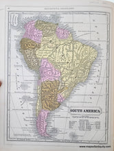 Load image into Gallery viewer, Genuine-Antique-Hand-Colored-Map-Double-sided-page-South-America-verso-West-Indies-1850-Mitchell-Thomas-Cowperthwait-Co--Maps-Of-Antiquity

