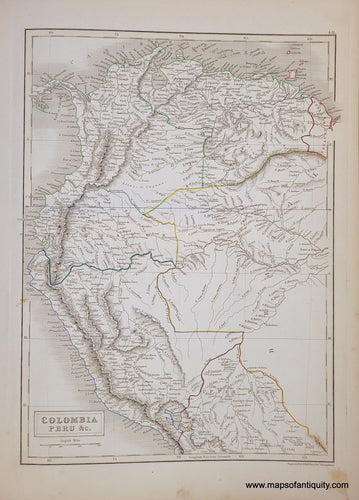 Genuine-Antique-Map-Colombia-Peru--c--1841-Black-Maps-Of-Antiquity