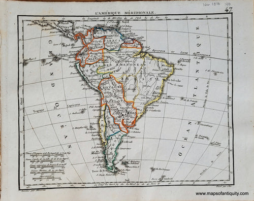 Genuine-Antique-Map-South-America-LAmerique-Meridionale-South-America-1816-Herisson-Maps-Of-Antiquity-1800s-19th-century
