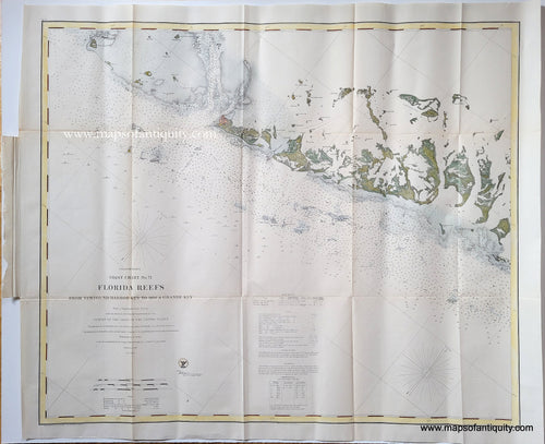 Antique-Nautical-Coast-Chart-Preliminary-Coast-Chart-No.-71-Florida-Reefs-From-Newfound-Harbor-Key-to-Boca-Grande-Key-Key-West-Florida-Keys-FL-United-States-South-1862-U.S.-Coast-Survey-Maps-Of-Antiquity