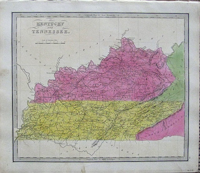 Antique-Hand-Colored-Map-Kentucky-and-Tennessee.-United-States-South-1842-Jeremiah-Greenleaf-Maps-Of-Antiquity