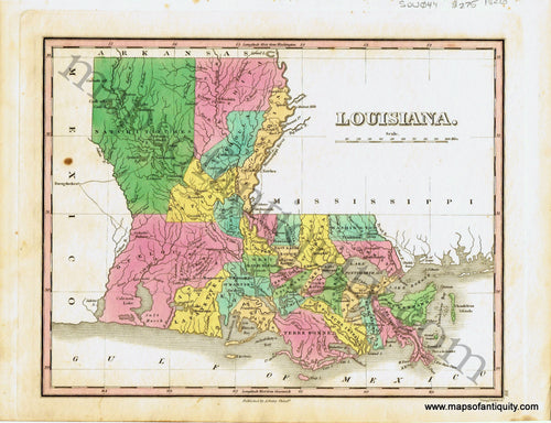 Antique-Hand-Colored-Map-Louisiana.-United-States-South-1826-Anthony-Finley-Maps-Of-Antiquity