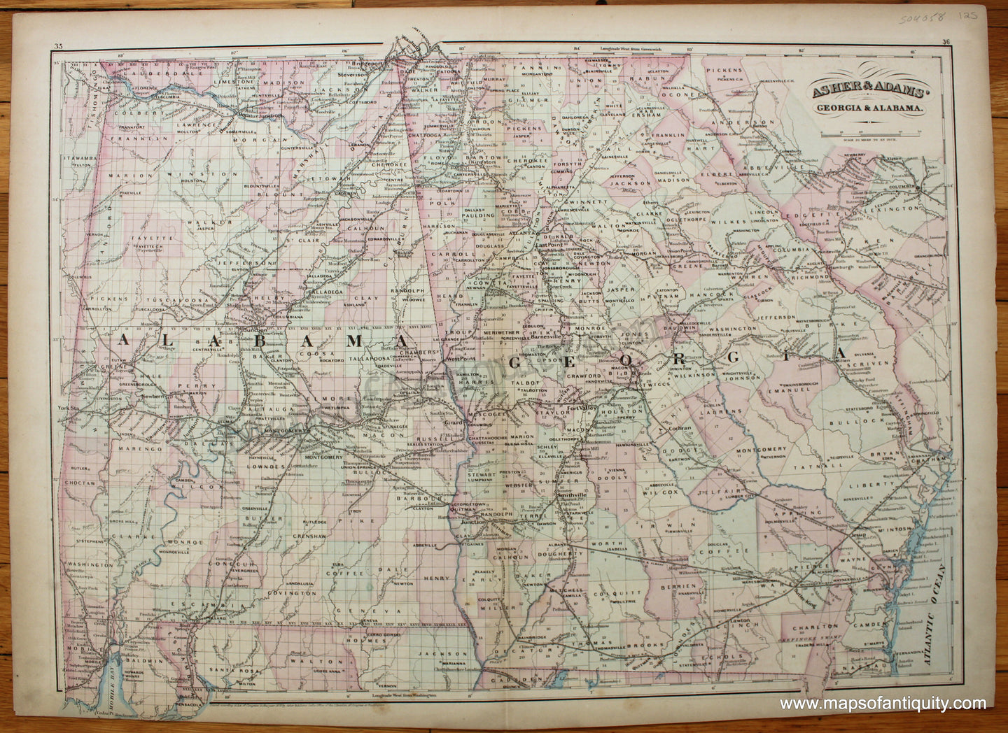 Antique-Map-Georgia-and-Alabama.