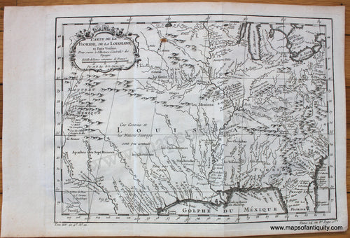 Antique-Uncolored-Map-Carte-de-la-Floride-de-la-Louisiane-et-Pays-Voisins.--United-States-South-1757-Bellin-Maps-Of-Antiquity