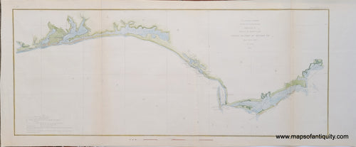 Antique Map of the west coast of Florida pensacola, perdido bays appalachee Bay1855 - Sketch G, Showing the Progress of the Survey in Section VII, From 1849 to 1855 - Antique Chart