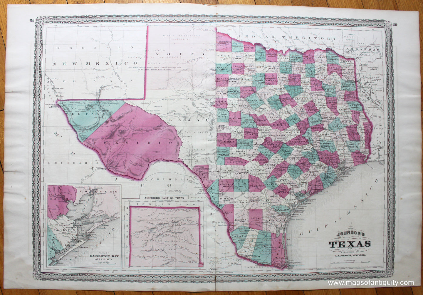 Antique-Map-Johnsons-Texas