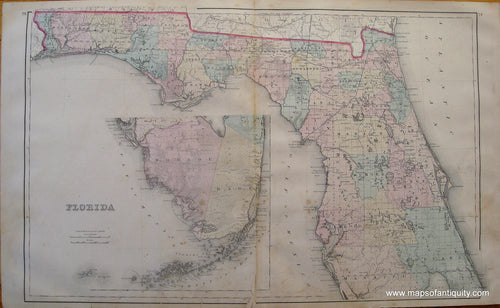 Antique-Hand-Colored-Map-Florida-Georgia-Alabama-United-States-Florida-1876-Gray-Maps-Of-Antiquity