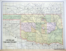 Load image into Gallery viewer, 1891 - Texas, with verso maps of Arizona, New Mexico, Arkansas, and Indian Territory (Oklahoma) - Antique Map
