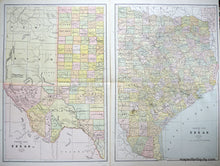 Load image into Gallery viewer, Printed-Color-Antique-Map-Texas--Texas--1891-Cram-Maps-Of-Antiquity
