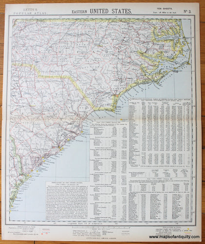 printed-color-Antique-Map-Eastern-United-States-Sheet-Three-of-Ten-United-States-South-1883-Letts-Maps-Of-Antiquity