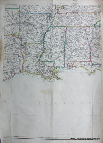Antique-Hand-Colored-Map-South-Central-United-States-United-States-South-General-1863-Ettling/Weekly-Dispatch-Maps-Of-Antiquity