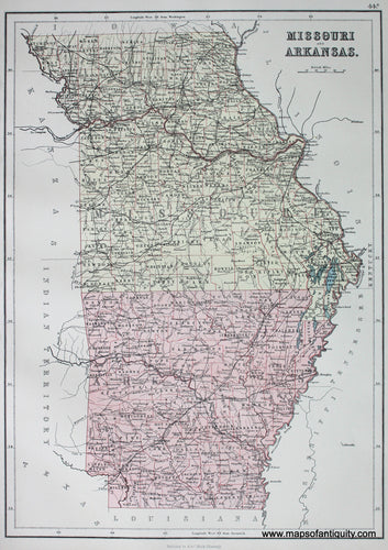 Antique-printed-color-Map-Missouri-and-Arkansas-United-States-South-1879-Black-Maps-Of-Antiquity