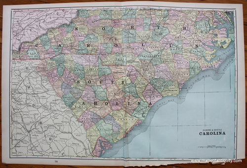 Antique-map-US-United-States-Alabama-North-South-Carolina-Florida-Cram-1900