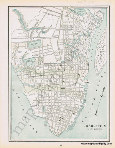 Antique-Map-United-States-US-Charleston-South-Carolina-Atlanta-Georgia-Cram-1898