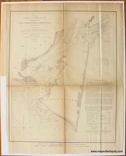 Antique-Map-Chart-Cape-Fear-North-Carolina-1853-USCS