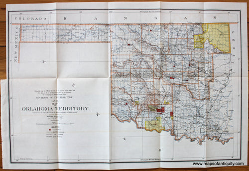 Antique-Map-Oklahoma-Territory-General-Land-Office-Harry-King-1900s-20th-century-Maps-of-Antiquity