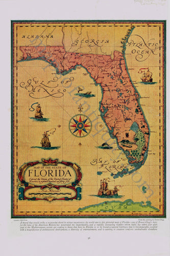 Antique-Map-of-the-State-of-Florida-Ernest-Clegg-Country-Life-Magazine-1926-Maps-of-Antiquity