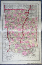 Load image into Gallery viewer, 1888 - Double-sided sheet with multiple maps: Centerfold - Tunison&#39;s Arkansas, Louisiana and Mississippi; versos: Tunison&#39;s Georgia and South Carolina / Tunison&#39;s Florida - Antique Map
