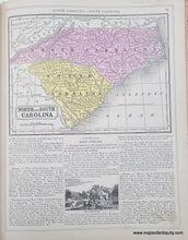 Load image into Gallery viewer, Genuine-Antique-Hand-Colored-Map-Double-sided-page-North-and-South-Carolina-verso-Georgia-and-Alabama-1850-Mitchell-Thomas-Cowperthwait-Co--Maps-Of-Antiquity
