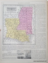 Load image into Gallery viewer, Genuine-Antique-Hand-Colored-Map-Double-sided-page-Florida-verso-Mississippi-and-Louisiana-1850-Mitchell-Thomas-Cowperthwait-Co--Maps-Of-Antiquity
