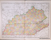 Load image into Gallery viewer, Genuine-Antique-Map-Double-sided-map-Kentucky-and-Tennessee-Louisville-on-verso-Kentucky-Tennessee--1898-Rand-McNally-Maps-Of-Antiquity-1800s-19th-century

