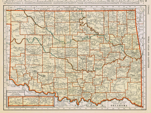 Genuine-Antique-Map-Popular-Map-of-Oklahoma-1940-Rand-McNally-Maps-Of-Antiquity