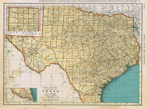 Genuine-Antique-Map-Popular-Map-of-Texas-1940-Rand-McNally-Maps-Of-Antiquity