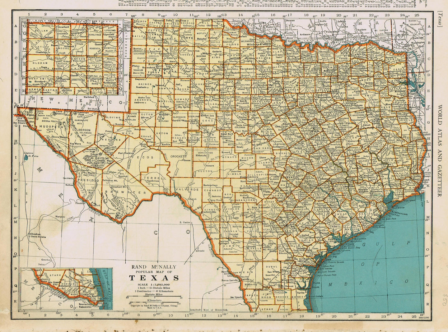 Genuine-Antique-Map-Popular-Map-of-Texas-1940-Rand-McNally-Maps-Of-Antiquity