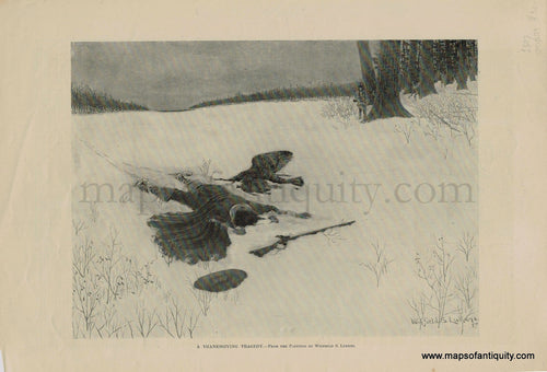 Antique-Print-Prints-Engraved-Engraving-Illustrated-Illustration-A-Thanksgiving-Tragedy-Hunting-Hunter-Turkey-Native-Americans-Indians-Colonial-Violence-America-Harper's-Weekly-Painting-Winfield-S.-Lukens-1897-1890s-1800s-Late-19th-Century-Maps-of-Antiquity