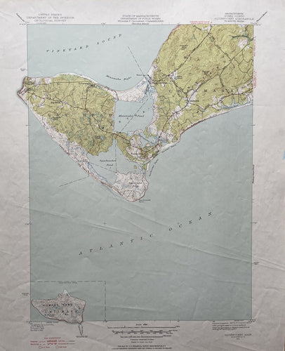 Genuine-Vintage-Map-Squibnocket-Martha-s-Vineyard-Mass-Cape-Cod-Antique-Topographic-Map-1951-USGS-U-S-Geological-Survey-Maps-Of-Antiquity