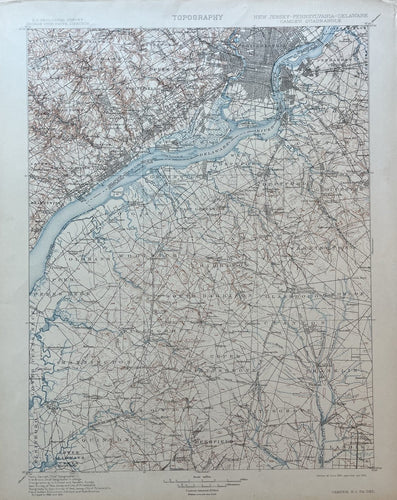 Genuine-Antique-Map-Camden-New-Jersey-Pennsylvania-Delaware-Quadrangle-1910-USGS-U-S-Geological-Survey-Maps-Of-Antiquity
