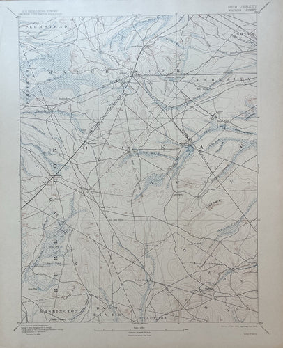 Genuine-Antique-Map-Whiting-New-Jersey-Quadrangle-1907-USGS-U-S-Geological-Survey-Maps-Of-Antiquity