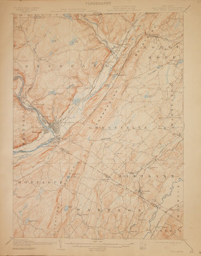 Genuine-Antique-Map-Port-Jervis--New-York-New-Jersey-Pennsylvania---1911-U-S-Geological-Survey--Maps-Of-Antiquity