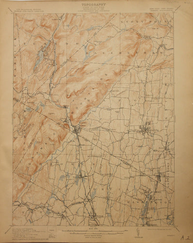 Genuine-Antique-Map-Ramapo--New-York-New-Jersey--1910-U-S-Geological-Survey--Maps-Of-Antiquity