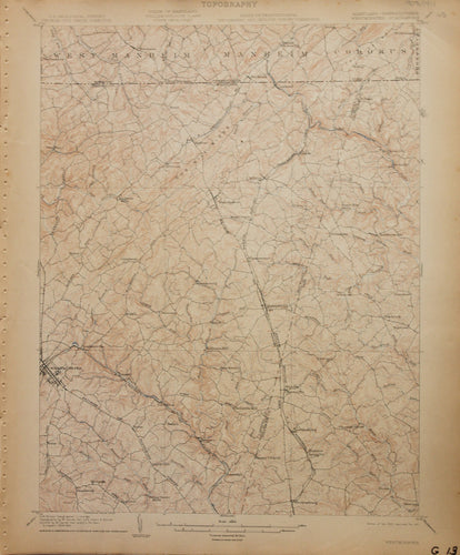 Genuine-Antique-Map-Westminster--Maryland-Pennsylvania---1911-U-S-Geological-Survey--Maps-Of-Antiquity