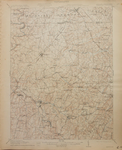 Genuine-Antique-Map-Taneytown--Maryland-Pennsylvania---1914-U-S-Geological-Survey--Maps-Of-Antiquity