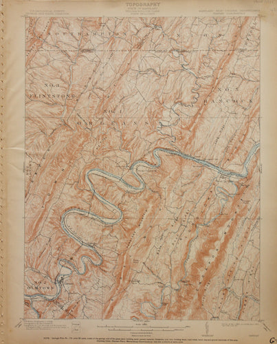 Genuine-Antique-Map-Pawpaw-Maryland-West-Virginia-Pennsylvania--1911-U-S-Geological-Survey--Maps-Of-Antiquity