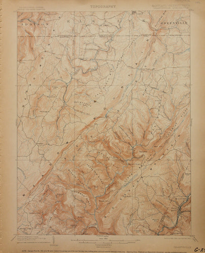 Genuine-Antique-Map-Grantsville-Maryland-Pennsylvania---1912-U-S-Geological-Survey--Maps-Of-Antiquity